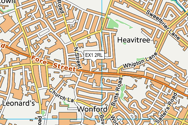 EX1 2RL map - OS VectorMap District (Ordnance Survey)