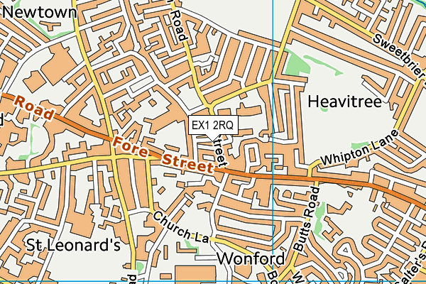 EX1 2RQ map - OS VectorMap District (Ordnance Survey)