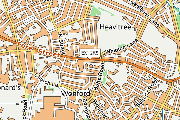 EX1 2RS map - OS VectorMap District (Ordnance Survey)