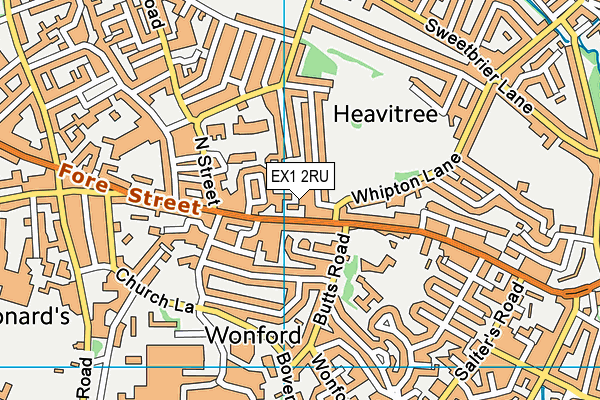 EX1 2RU map - OS VectorMap District (Ordnance Survey)