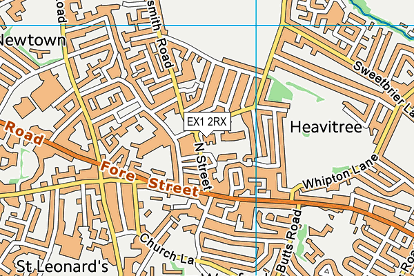 EX1 2RX map - OS VectorMap District (Ordnance Survey)