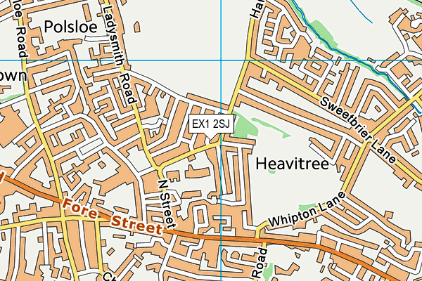 EX1 2SJ map - OS VectorMap District (Ordnance Survey)