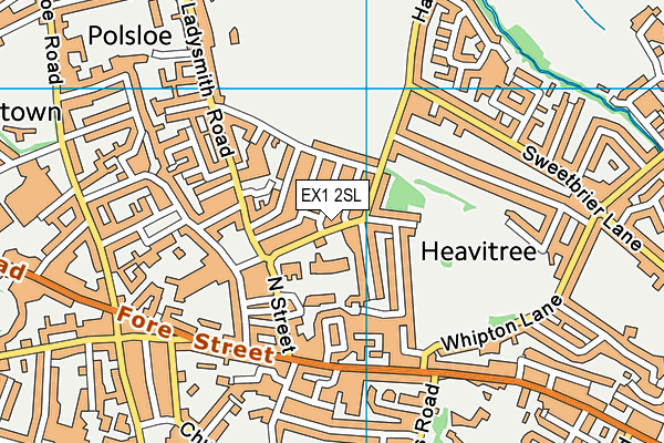 EX1 2SL map - OS VectorMap District (Ordnance Survey)