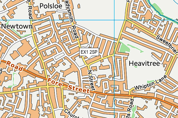 EX1 2SP map - OS VectorMap District (Ordnance Survey)