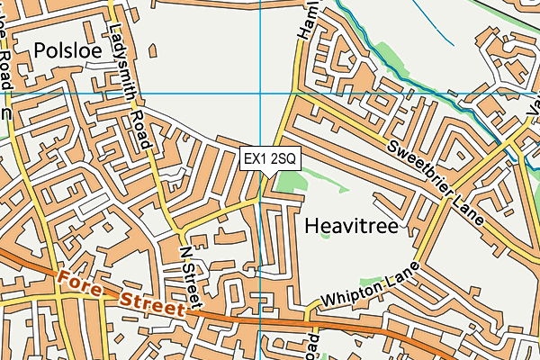 EX1 2SQ map - OS VectorMap District (Ordnance Survey)