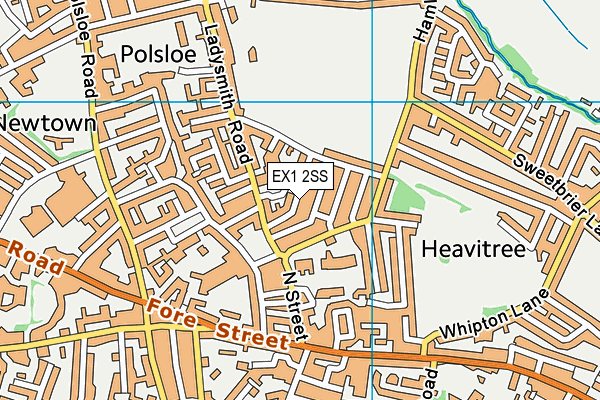 EX1 2SS map - OS VectorMap District (Ordnance Survey)