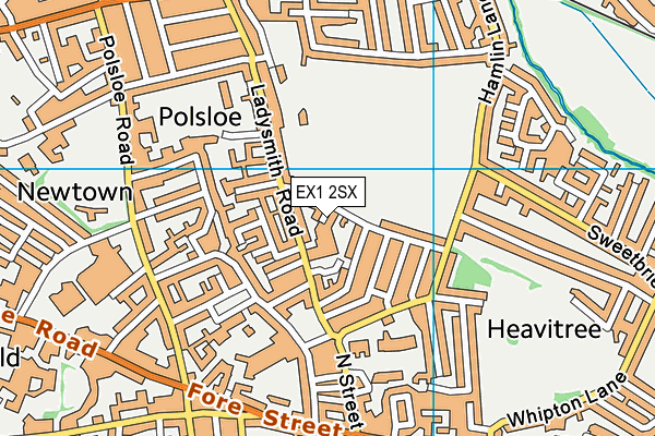 EX1 2SX map - OS VectorMap District (Ordnance Survey)