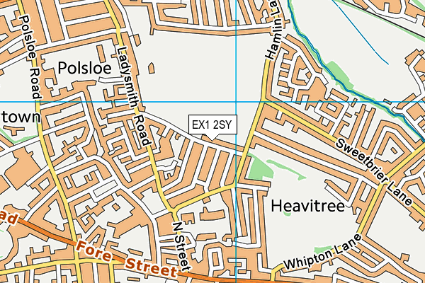 EX1 2SY map - OS VectorMap District (Ordnance Survey)