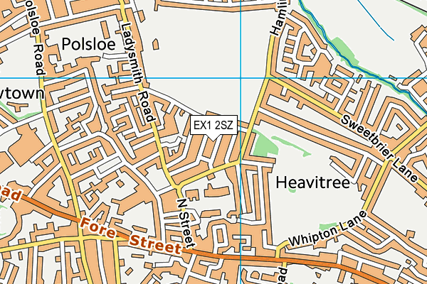 EX1 2SZ map - OS VectorMap District (Ordnance Survey)