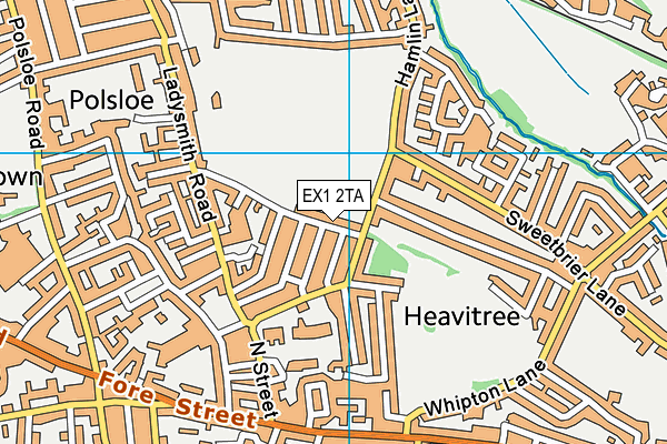 EX1 2TA map - OS VectorMap District (Ordnance Survey)