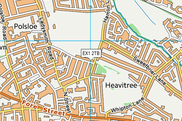 Map of HANOVER LANE (HEAVITREE) MANAGEMENT LIMITED at district scale