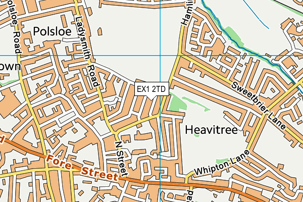 EX1 2TD map - OS VectorMap District (Ordnance Survey)