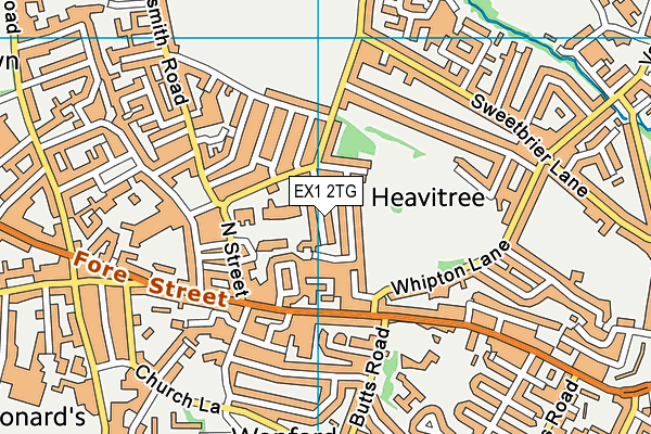 EX1 2TG map - OS VectorMap District (Ordnance Survey)