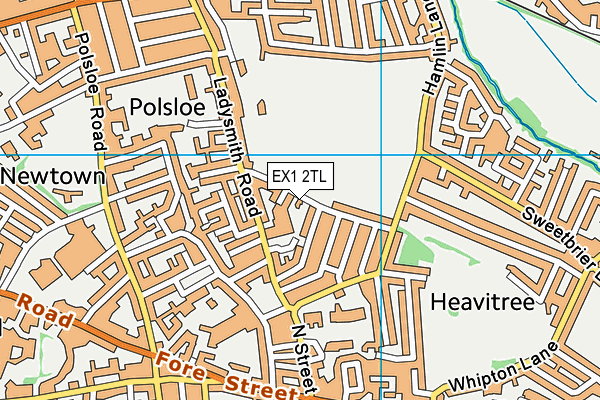 EX1 2TL map - OS VectorMap District (Ordnance Survey)