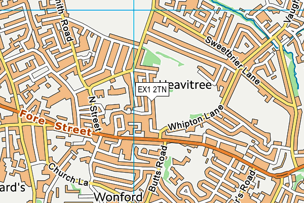 EX1 2TN map - OS VectorMap District (Ordnance Survey)