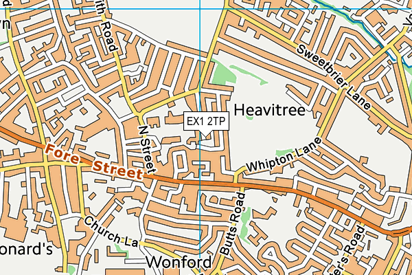 EX1 2TP map - OS VectorMap District (Ordnance Survey)