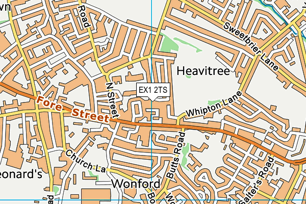 EX1 2TS map - OS VectorMap District (Ordnance Survey)