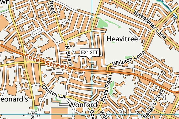 EX1 2TT map - OS VectorMap District (Ordnance Survey)