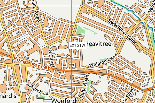 EX1 2TW map - OS VectorMap District (Ordnance Survey)
