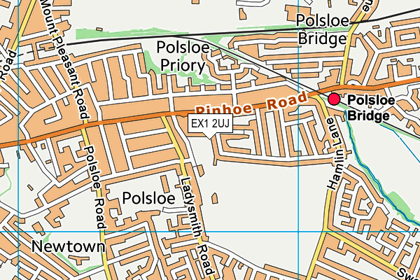 EX1 2UJ map - OS VectorMap District (Ordnance Survey)