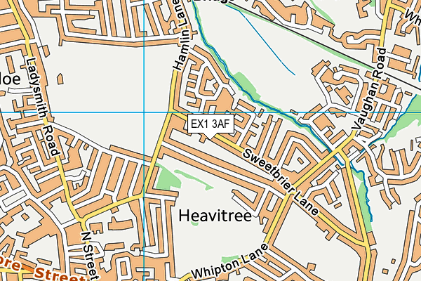 EX1 3AF map - OS VectorMap District (Ordnance Survey)