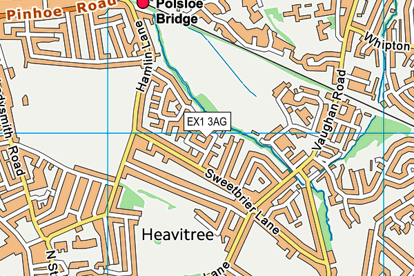 EX1 3AG map - OS VectorMap District (Ordnance Survey)