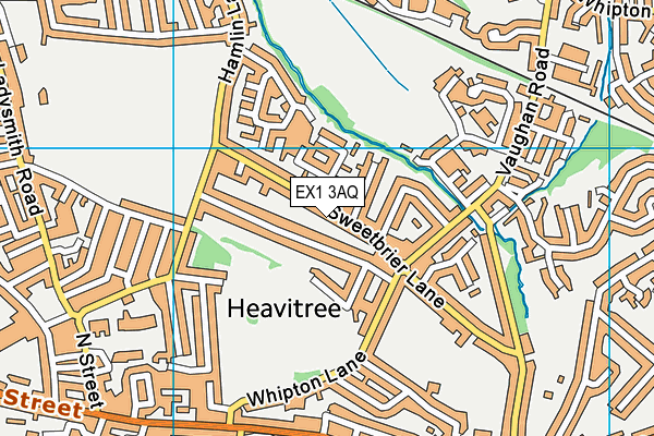 EX1 3AQ map - OS VectorMap District (Ordnance Survey)