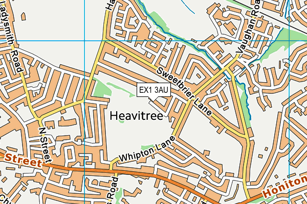 EX1 3AU map - OS VectorMap District (Ordnance Survey)