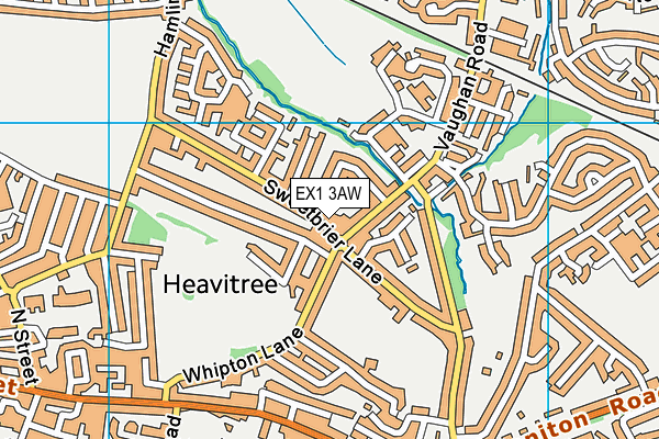 EX1 3AW map - OS VectorMap District (Ordnance Survey)