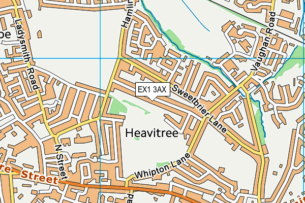 EX1 3AX map - OS VectorMap District (Ordnance Survey)