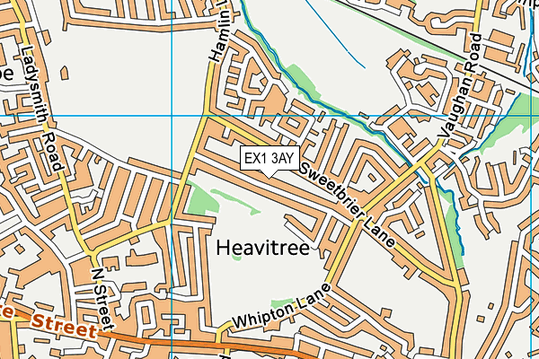 EX1 3AY map - OS VectorMap District (Ordnance Survey)