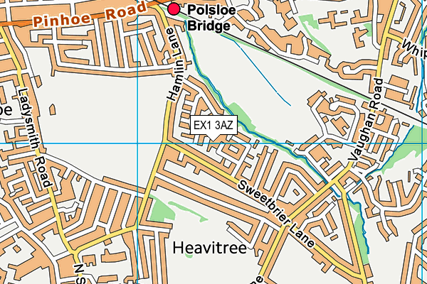 EX1 3AZ map - OS VectorMap District (Ordnance Survey)