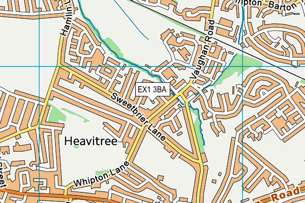 EX1 3BA map - OS VectorMap District (Ordnance Survey)