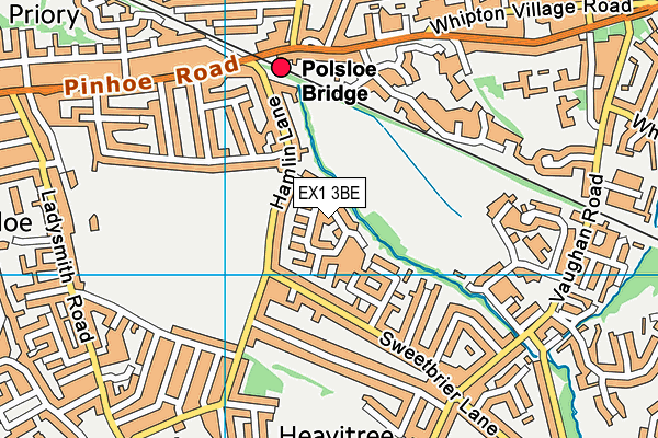 EX1 3BE map - OS VectorMap District (Ordnance Survey)