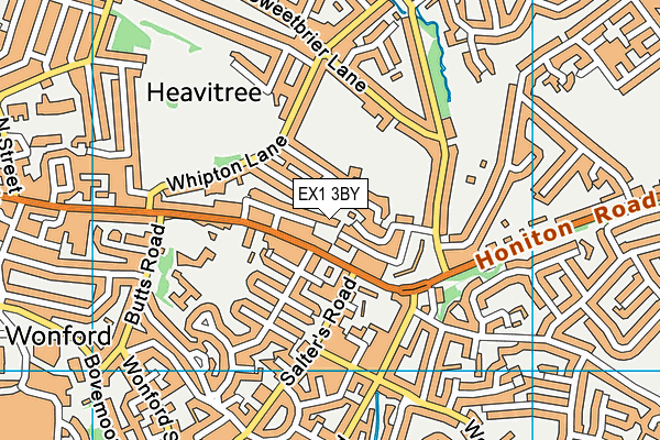 EX1 3BY map - OS VectorMap District (Ordnance Survey)