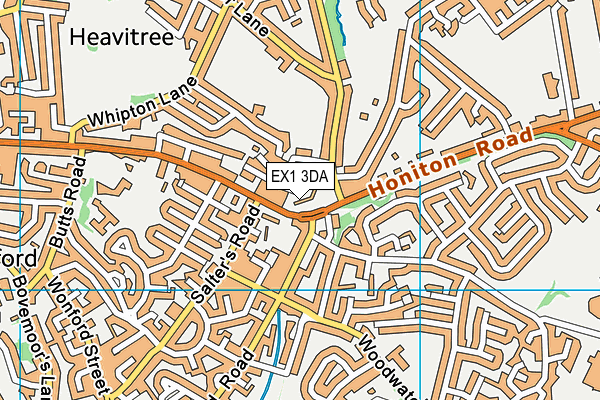 EX1 3DA map - OS VectorMap District (Ordnance Survey)