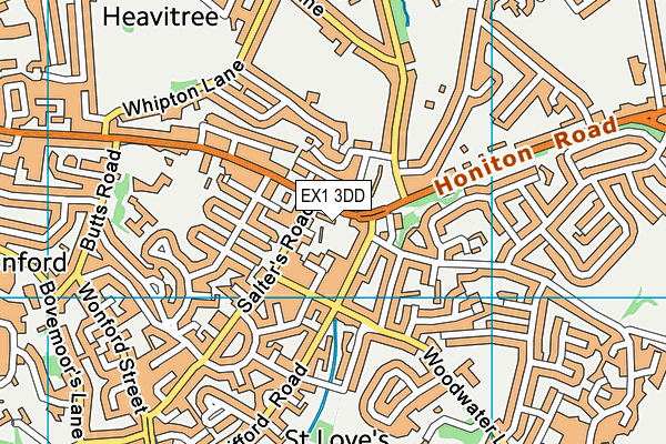 EX1 3DD map - OS VectorMap District (Ordnance Survey)