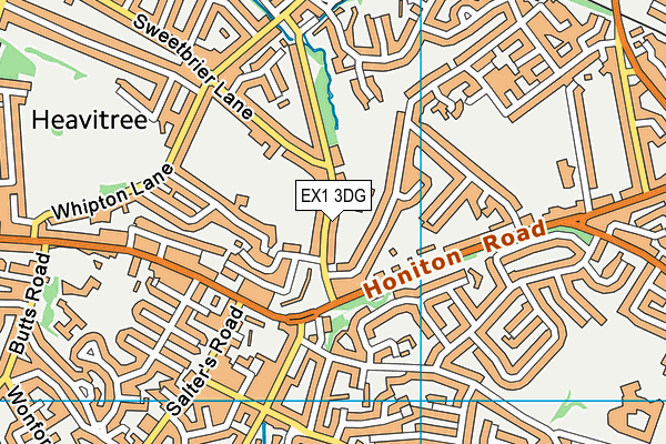 EX1 3DG map - OS VectorMap District (Ordnance Survey)