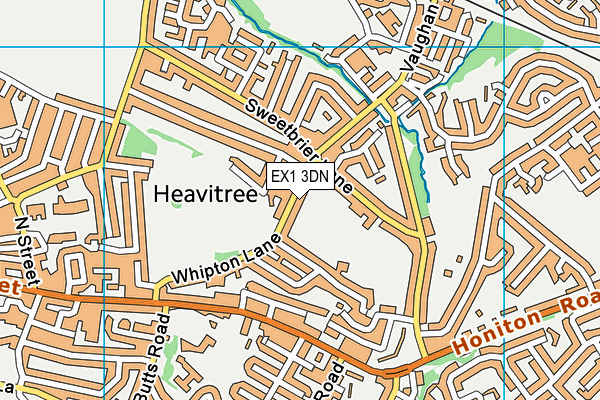 EX1 3DN map - OS VectorMap District (Ordnance Survey)