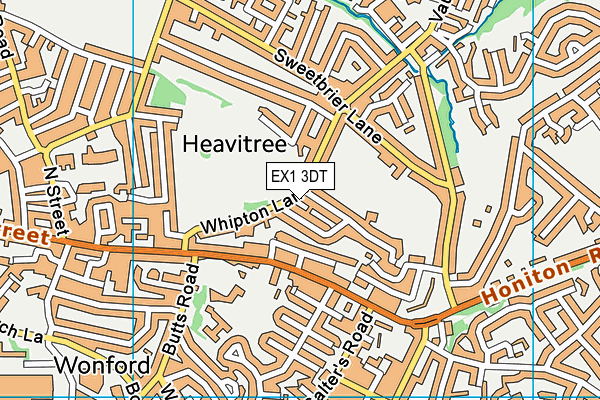 EX1 3DT map - OS VectorMap District (Ordnance Survey)