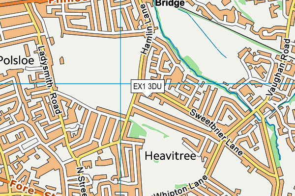 EX1 3DU map - OS VectorMap District (Ordnance Survey)