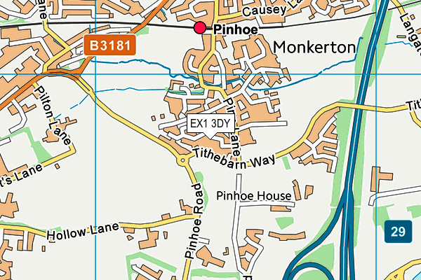 EX1 3DY map - OS VectorMap District (Ordnance Survey)