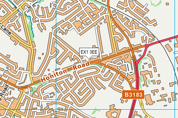 EX1 3EE map - OS VectorMap District (Ordnance Survey)