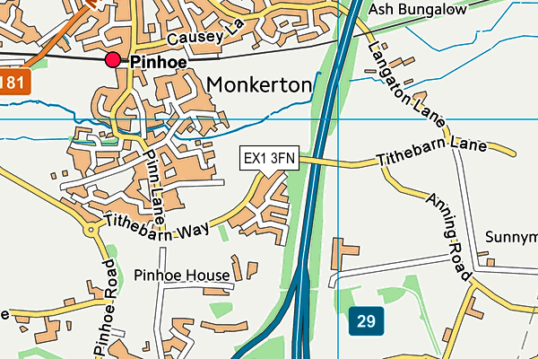 EX1 3FN map - OS VectorMap District (Ordnance Survey)