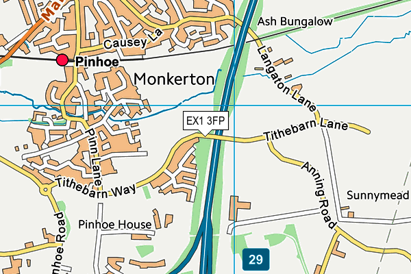 EX1 3FP map - OS VectorMap District (Ordnance Survey)