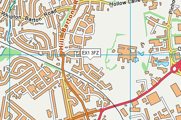 EX1 3FZ map - OS VectorMap District (Ordnance Survey)