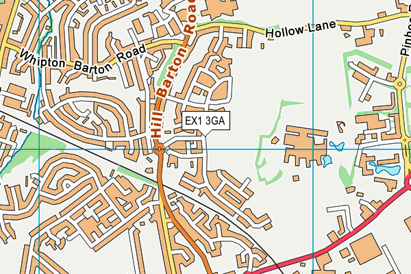 EX1 3GA map - OS VectorMap District (Ordnance Survey)
