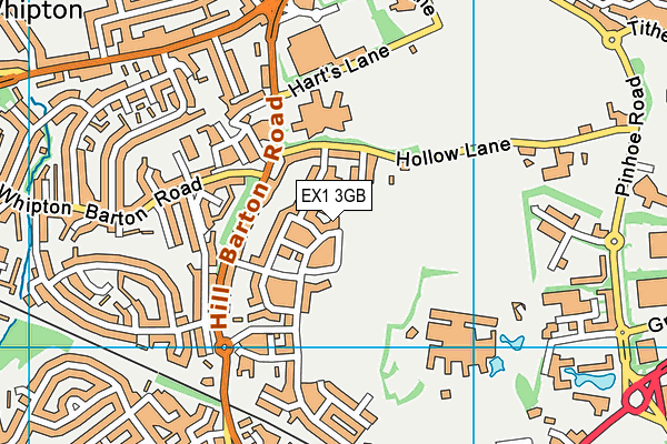 EX1 3GB map - OS VectorMap District (Ordnance Survey)