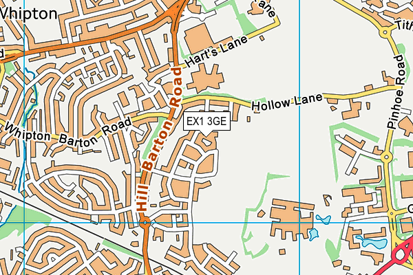 EX1 3GE map - OS VectorMap District (Ordnance Survey)