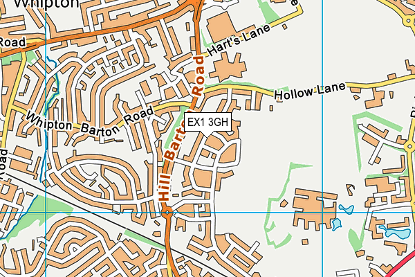 EX1 3GH map - OS VectorMap District (Ordnance Survey)